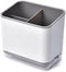 Cutlery Drainer Sink Caddy Utensil Holder, Spoon Chopsticks Fork Drain Rack Storage Organizer Compartment Box (Grey)