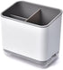 Cutlery Drainer Sink Caddy Utensil Holder, Spoon Chopsticks Fork Drain Rack Storage Organizer Compartment Box (Grey)