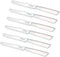 6 Kitchen Knives - 4.3"/11cm Italian Stainless Steel Serrated Vegetable/Steak/Table Knife Cutlery, Rounded Tip (White)