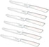 6 Kitchen Knives - 4.3"/11cm Italian Stainless Steel Serrated Vegetable/Steak/Table Knife Cutlery, Rounded Tip (White)