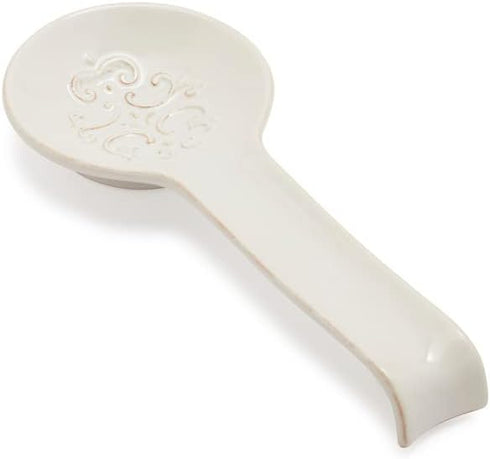 Sur La Table Pearl Stoneware Spoon Rest, White