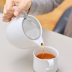 15 Oz Zero Japan Bee House Round Teapot For One, - Ceramic Tea Pot with Stainless Steel Lid and Infuser, Diswasher