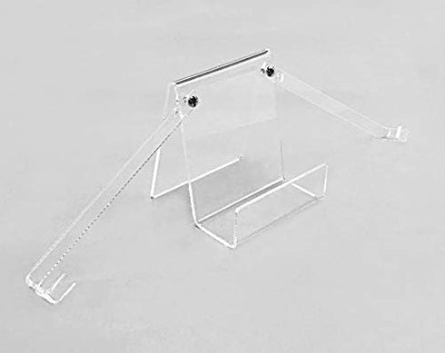 Clear Fan Display Stand Holder Easel for Collector Antique Folding Hand Fans (Large)