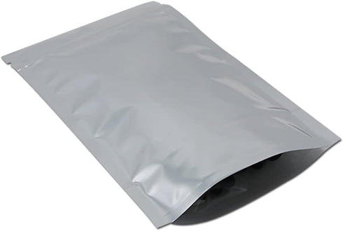 FERENLI 100 Pieces Stand Up Clear Front Zipper Lock Resealable Aluminum Mylar Foil Bags for Food Storage