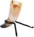 Mythrojan Hand Forged Drinking Ale Horn Rack, Twisted Iron Stand for Drinking Horn, Viking Decor (4 Inch)