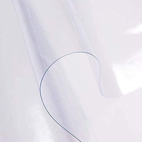 sancua Clear Plastic 100% Waterproof Round Tablecloth - 60 Inch Vinyl PVC Protector for Dining Tables, Parties & Camping