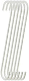 6-Pack 8-Inch White Metal Hanging S Hooks - Heavy-Duty S Shaped Hooks for Kitchenware, Plants, Towels, and More