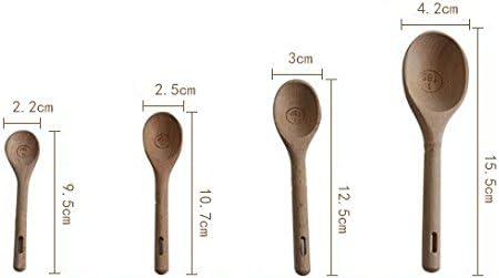 Wood Measuring Spoons Set, 4pcs/set, Healthy No Paint Cooking Tools