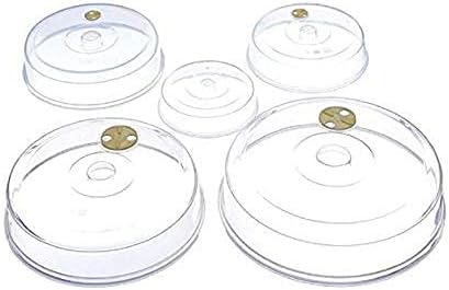 5 Piece Ventilated Microwave Covers, Adjustable Steam Vents, BPA Free Mixed Sizes for Large & Small Food Plates