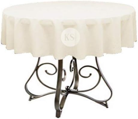 KS Linens Polyester Round Tablecloth, 72" (Ivory)