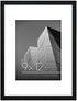 Americanflat 9x12 Picture Frame with Shatter-Resistant Glass - Use as 6x8 Frame with Mat or Display 9x12 Photo