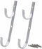 WWD POOL Aluminum Pole Hanger Set, Blue, 1-Pack (2 Hooks) for Telescoping Poles, Leaf Rakes, Skimmers, and Brushes