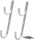 WWD POOL Aluminum Pole Hanger Set, Blue, 1-Pack (2 Hooks) for Telescoping Poles, Leaf Rakes, Skimmers, and Brushes