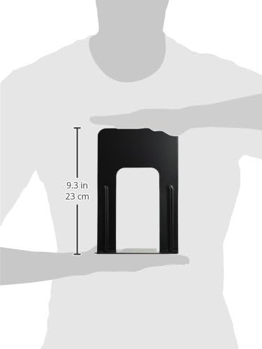 Officemate Non-Skid Bookends, 9”, Chip Proof Enamel Coating, Non-Skid Base (93051)