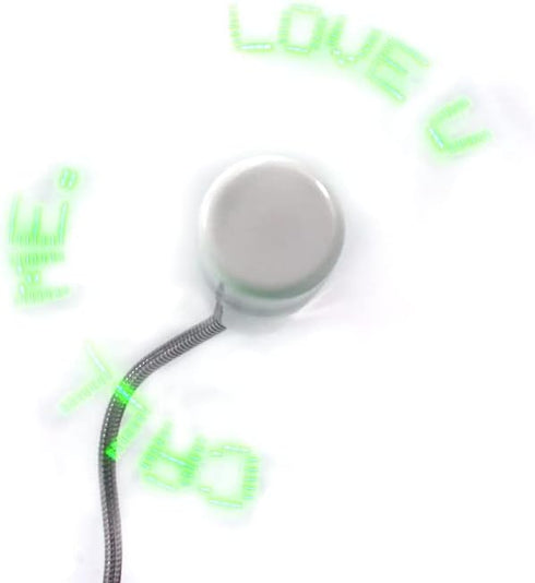 PowerTRC LED Programmable Message Fan with Customized Drawing, USB Powered (Green LED)