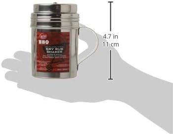 Tablecraft 10 oz Silver Stainless Steel Dry Rub Shaker with Handle