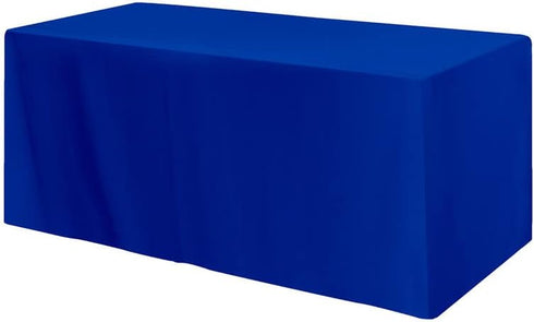 BEEKAY 1 6 3 72" Inch 30" Inch Pc Feet Royal Blue Fitted Open Back Rectangular Sided Table Cloth X Polyester Washable