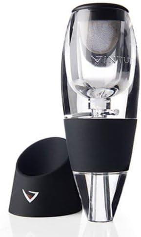 Vinturi Red Wine Aerator Includes Base, Enhanced Flavors with Smoother Finish, Black