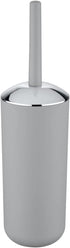 Brasil Toilet Brush with Holder - Plastic Toilet Bowl Cleaner Brush, Grey, Dimensions 3.9 x 3.9 x 14.6 in