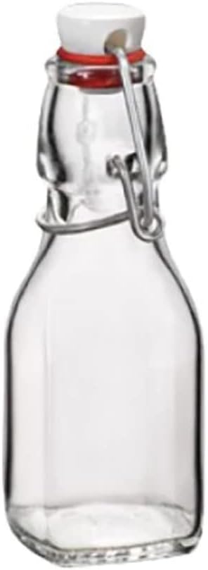 Bormioli Rocco Swing Bottle - 4.25 oz, Recyclable Glass with Airtight Seal, BPA-Free & Dishwasher Safe