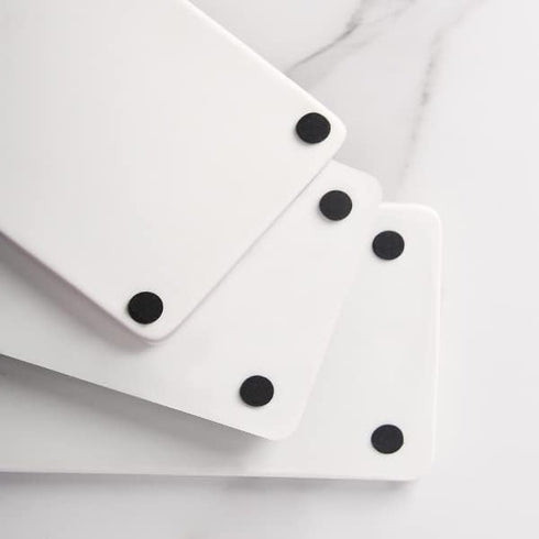 Ceramic Kitchen Tray - Bathroom Sink Organizer, Small Rectangle Candle & Jewelry Tray in White