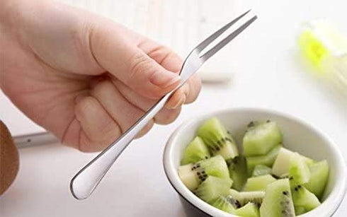 Crab Stainless Steel Forks Escargot Fork 2 Prong Tasting Appetizer Forks Set of 10, 5 Inches for Party Travel