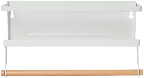 Household Essentials Metal Magnetic Spice Rack with Paper Towel Holder, White by Household Essentials