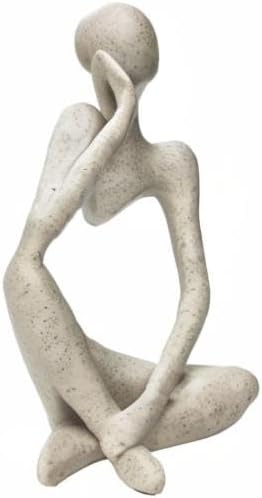 prosfalt Sandstone Resin Thinker Style Abstract Sculpture Statue Collectible Figurines Home Office Bookshelf Desktop