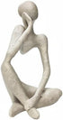 prosfalt Sandstone Resin Thinker Style Abstract Sculpture Statue Collectible Figurines Home Office Bookshelf Desktop