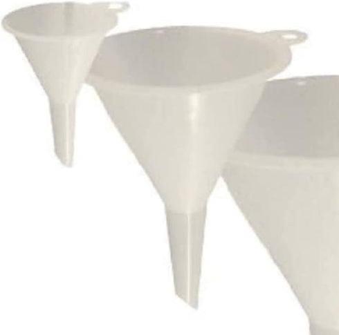 Chef Craft Set of 4 General Purpose Plastic Nested Funnel Set, Assorted Sizes, White