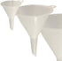 Chef Craft Set of 4 General Purpose Plastic Nested Funnel Set, Assorted Sizes, White
