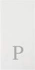 15.8 7.9 Inch 50 Luxenap X Linen-Feel Guest Towels, Lettered Hand Towels - Silver Letter 'P', Sans Serif Font, White