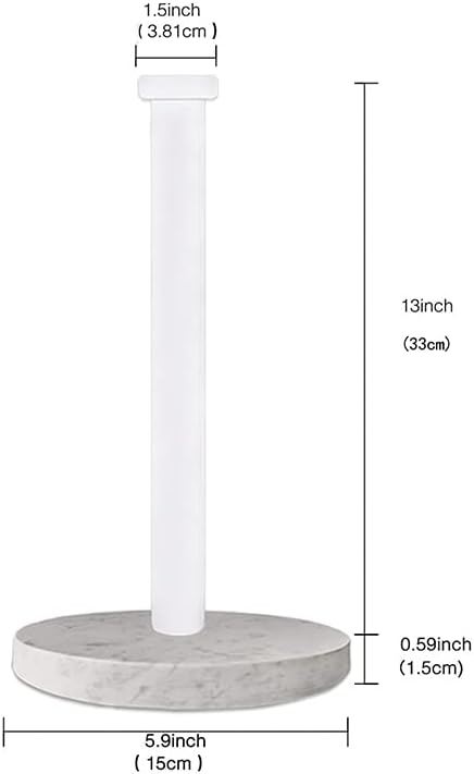 27HZYS Countertop, Paper Towel Holder Standing Paper Towel Roll Holder for Kitchen Bathroom, with Weighted Marble Base