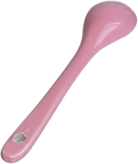 10 Pcs Pink Porcelain Egg Spoons, Ceramic Spoons 4.7 Inch for Coffee Dessert Yogurt Tea