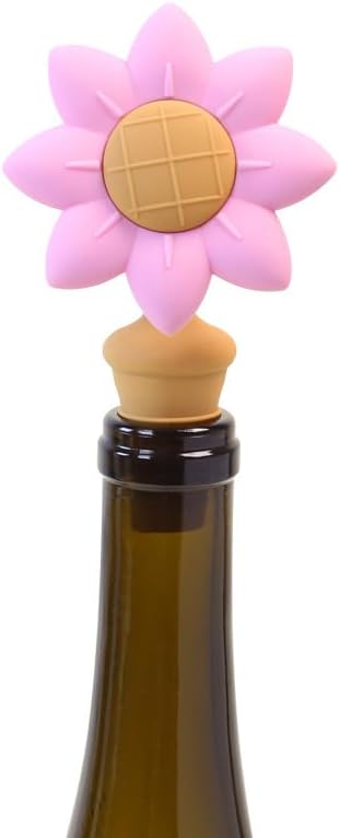 RICHCEE 2 Pcs Flower Silicone Wine Stoppers, Sunflower Bottle Stoppers for Wine and Beverage Bottles,Reusable Wine