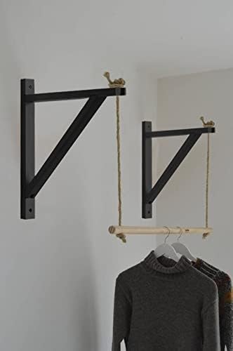 12 Inch Set 2 PRIADE Wall Mounted Wood Bracket for Hanging Sconce Pendant Lamp Kits, Planters, Lanterns, Wind Chimes