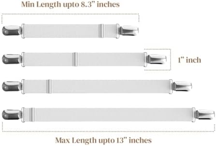 4 PCS Bed Sheet Clips - Corner Bands Suspenders for Fitted Sheets, Mattress Sheets Grippers Holders Straps (Pack of 4,