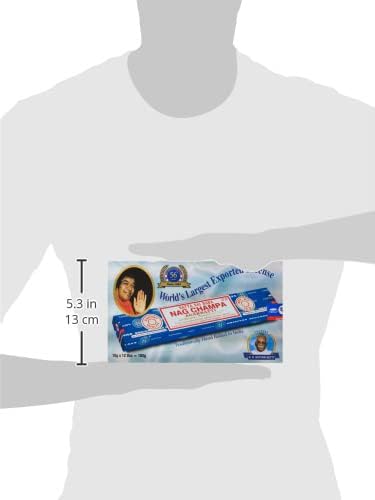 Satya Sai Baba Nag Champa Agarbatti Pack of 12 Incense Sticks, 15g Each for Relaxation & Meditation