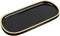 Jewelry Organizer Tray, Oval Resin Dish for Bathroom Kitchen Dresser, Ring Holder Cosmetic Organizer - Black & Gold