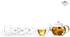 Set (40 oz.), 4 4 Tea Accessories Box With Glass Teapot Infuser, Teacups, and Saucers for Blooming & Loose Leaf Tea