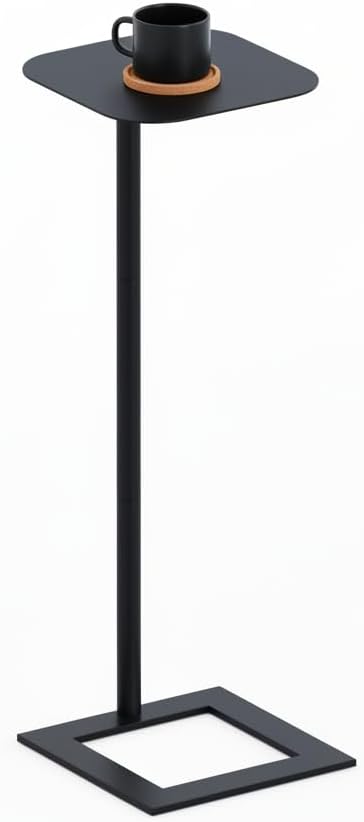 Stable C Table End Table, 23.4" Tall C Shaped Side Table That