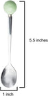 Stainless Steel Coffee Spoon,Teaspoon,Sugar Spoon,Korean Dessert Spoon with Ceramic Ball, Spoons 4 Pieces 5.5 Inches Green