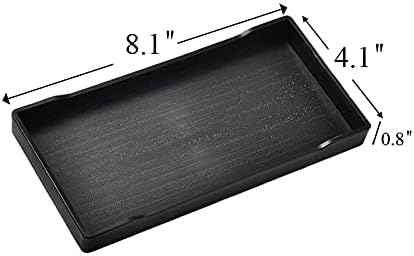 Small Black Mini Tray (8 inch x 4 inch) - Kitchen Counter, Bathroom Vanity Items, Coffee Accessory, Serving Use