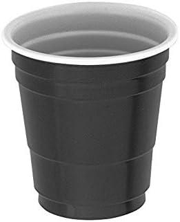 Black Disposable Plastic Shot Glasses, 2oz, 20 Pieces for Events and Celebrations