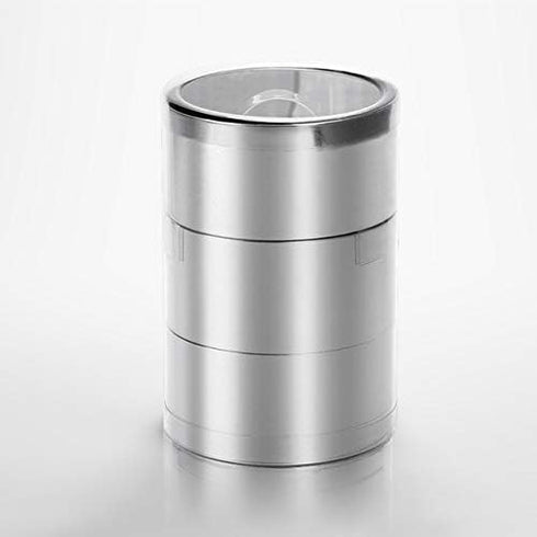 Round Food Molding Set - Stainless Steel Plating Forming Rings, Includes 3 Rings and 1 Fitted Press, 3.15 by 1.5-Inches