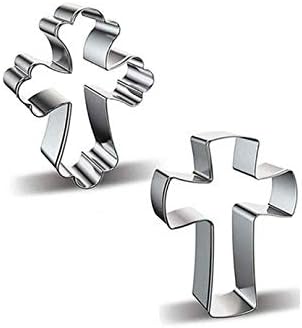 2 Pcs Easter Cookie Molds Cutters Set, Different Shapes Stainless Steel Cross Cookie Cutter