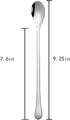 9.25-Inch Long Handle Iced Tea Spoon, Ice Cream Spoon, Premium 304 Stainless Steel Cocktail Stirring Spoons, Silver