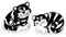 Toy Zany Salt/Pepper Shakers, Cat Shakers, Ceramic