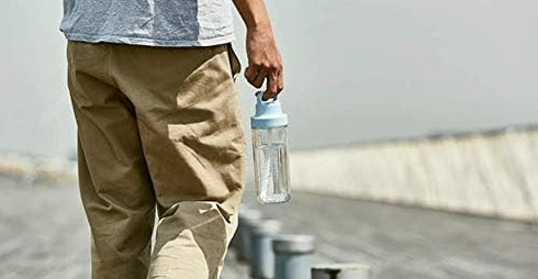 KINTO Togo Bottle, 16.9 fl oz (480 ml), White, Lightweight Water Bottle with Straw, Dishwasher Safe