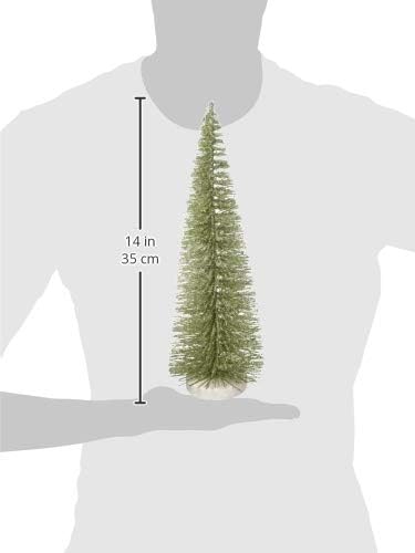 Department 56 Christmas Basics Green Glitter Tree, 13.7"